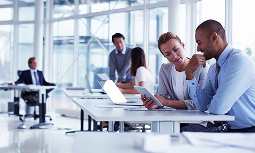 Staff in the legal sector using modern technology