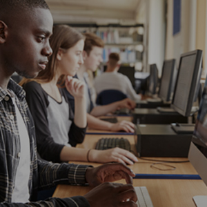 University students at computers