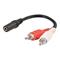 C2G .15m Value Series™ One 3.5mm Stereo Female To Two RCA Stereo Male Y-Cable