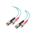 C2G 1m ST-ST 10Gb 50/125 OM3 Duplex Multimode PVC Fibre Optic Cable (LSZH) - Aqua