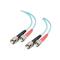 C2G 7m ST-ST 10Gb 50/125 OM3 Duplex Multimode PVC Fibre Optic Cable (LSZH) - Aqua