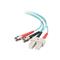 C2G 2m SC-ST 10Gb 50/125 OM3 Duplex Multimode PVC Fibre Optic Cable (LSZH) - Aqua