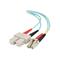 C2G 20m LC-SC 10Gb 50/125 OM3 Duplex Multimode PVC Fibre Optic Cable (LSZH) - Aqua