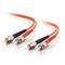 C2G 15m ST-ST 62.5/125 OM1 Duplex Multimode PVC Fibre Optic Cable (LSZH) - Orange
