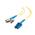 C2G 1m LC-ST 9/125 OS1 Duplex Singlemode PVC Fibre Optic Cable (LSZH) - Yellow