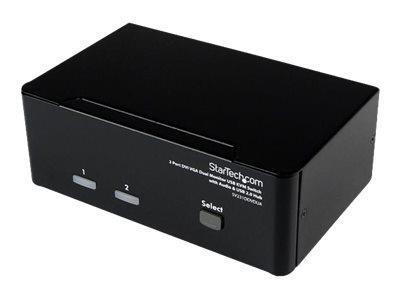 StarTech.com 2 Port DVI VGA Dual Monitor KVM Switch USB with Audio & USB 2.0 Hub