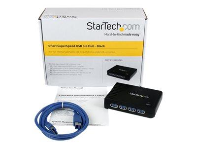 StarTech.com 4 Port Black SuperSpeed USB 3.0 Hub