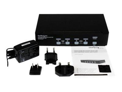 StarTech.com 4 Port High Resolution USB DVI Dual Link KVM Switch with Audio
