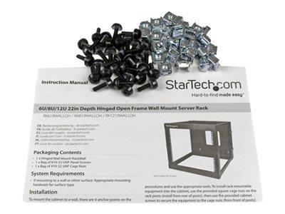 StarTech.com 12U 22in Depth Hinged Open Frame Wall Mount Server Rack