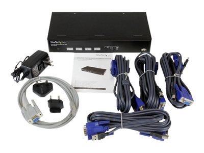 StarTech.com 4 Port USB VGA KVM Switch with DDM Fast Switching Technology and Cables