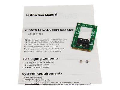 StarTech.com mSATA to SATA HDD / SSD Adapter – Mini SATA to SATA Converter Card