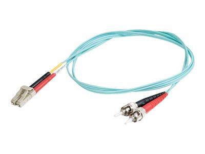 C2G 7m LC-ST 10Gb 50/125 OM3 Duplex Multimode PVC Fibre Optic Cable (LSZH) - Aqua
