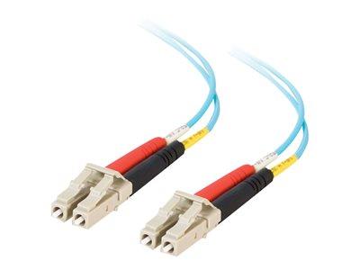 C2G 10m LC-LC 10Gb 50/125 OM3 Duplex Multimode PVC Fibre Optic Cable (LSZH) - Aqua