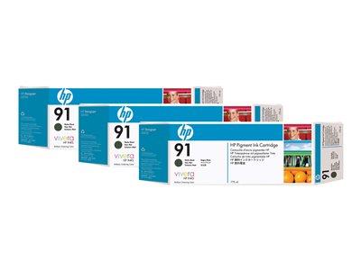 HP 91 3-pack 775-ml Matte Black Ink Cartridges