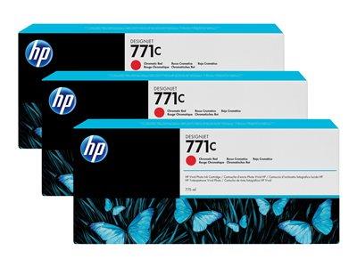 HP 771C 3-pack 775-ml Chromatic Red Designjet Ink Cartridges
