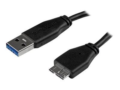 StarTech.com 1m (3ft) Slim SuperSpeed USB 3.0 A to Micro B Cable - M/M