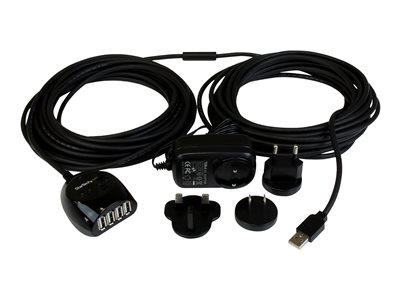 StarTech.com 15m USB 2.0 Active Cable with 4 Port Hub