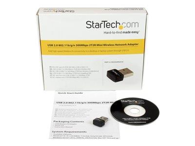 StarTech.com USB 2.0 300 Mbps Mini Wireless-N Network Adapter - 802.11n 2T2R WiFi Adapter