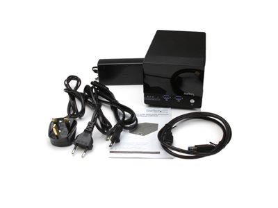 StarTech.com USB 3.0 Dual 3.5in SATA III Hard Drive RAID Enclosure with Fast Charge USB Hub & UASP