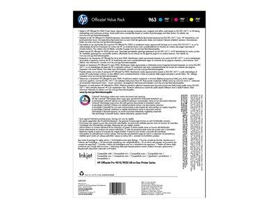HP 963 CMY INK AND A4 PAPER Officejet Value Pack