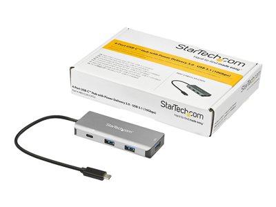 StarTech.com 4-Port USBC Hub w/?PD 3.0- 10Gbps - 3x A & 1x C?- 9.8" Host