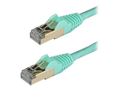 StarTech.com 1.5 m CAT6a Cable - Aqua- CAT6a STP Cable - Snagless RJ45