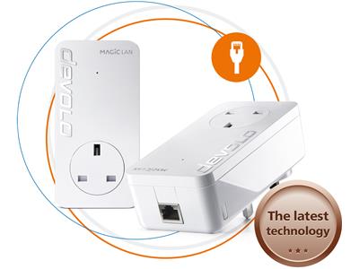 Devolo Magic 1 LAN Starter Kit (1x LAN, Pass-Thru, 2x plugs)