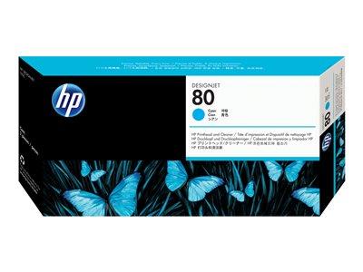 HP 80 Cyan Printhead and Printhead Cleaner
