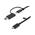 StarTech.com 3ft/1m USB-C Cable with USB-A Adapter - Hybrid USB C Cable